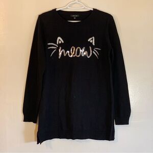 Verve Ami Kitty Cat Ears & Tail Sweater Lightweight Black Sz Large Gorgeous